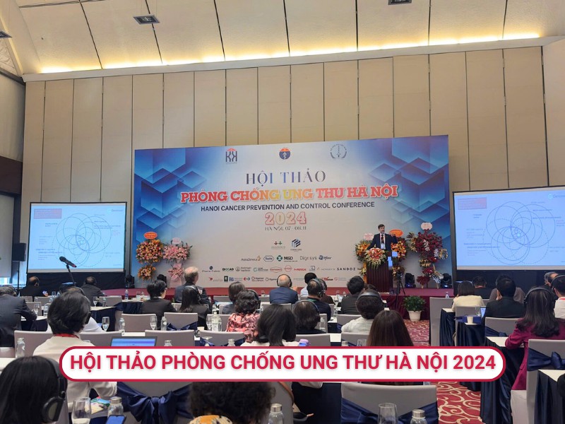 Hội trường trình bày báo cáo tại hội thảo Phòng chống ung thư Hà Nội 2024