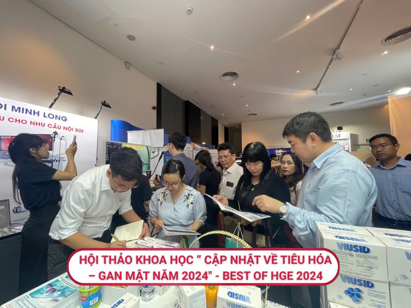 Quang cảnh trước gian hàng Viusid tại hội thảo Best of HGE 2024 - “Cập nhật về Tiêu hóa - Gan mật 2024”